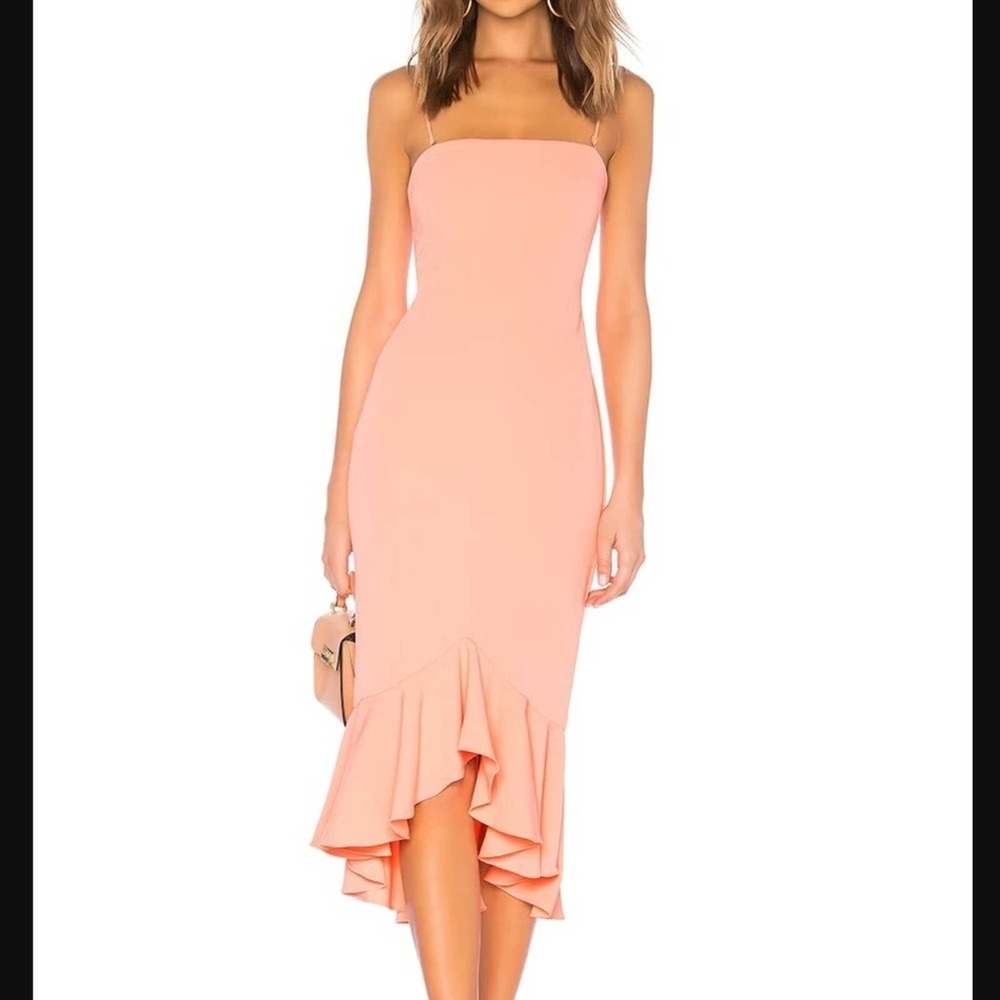 NWT Lovers and Friends Tyler Midi Dress in Grapefruit MEDIUM